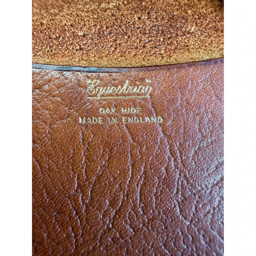 Equestrian Oak Hide Leather Bifold Wallet Tan Made in England ID Card Case Slim
